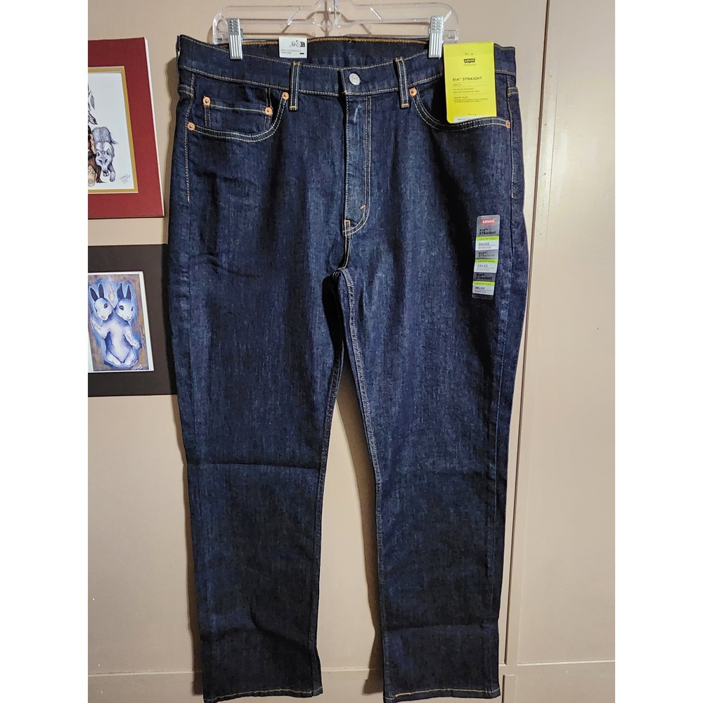 Levi's 514 Straight Performance Flex Jeans 38x32 Dark Indigo